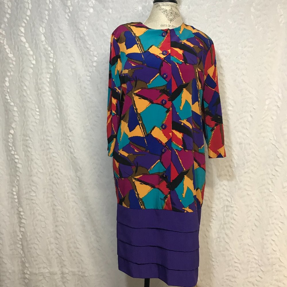 Vintage colorful geometric bold print Dress Art graphics